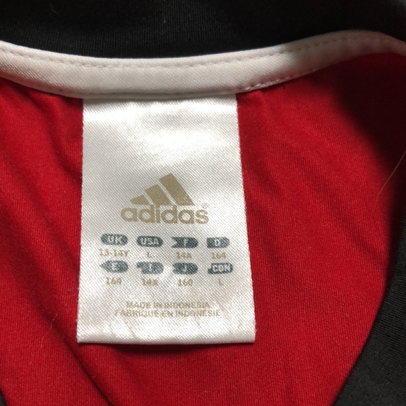 Boys Adidas Climalite Baseball graphic Red/Black Top size L - Picture 5 of 8